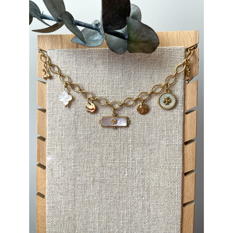 Collier gris gris Nacre chic