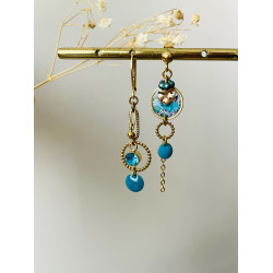 Boucles  "Bulles" asymétriques bleus