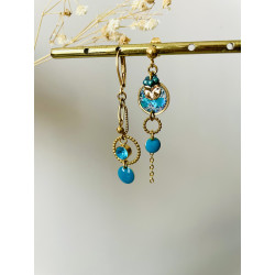 Boucles  "Bulles" asymétriques bleus